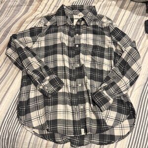 American Eagle Outfitters Gray and White Checkered Shirt